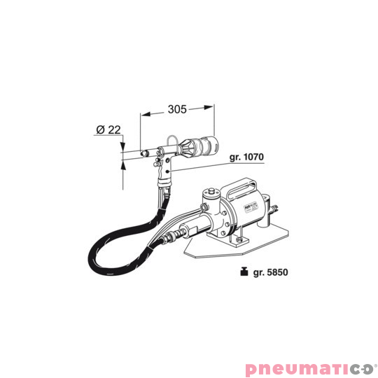 Nitownica hydrauliczno-pneumatyczna do nitów zrywalnych FAR RAC 2200 Nitownica hydrauliczno-pneumatyczna do nitów zrywalnych FAR RAC 2200