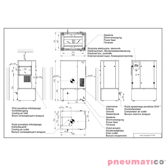 Kompresor - Sprężarka śrubowa AIRPOL EnergySmart 15Dry z falownikiem i osuszaczem Kompresor - Sprężarka śrubowa AIRPOL EnergySmart 15Dry z falownikiem i osuszaczem