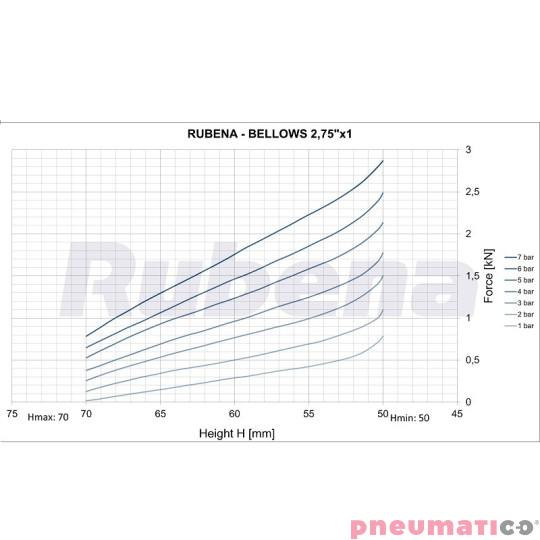 Siłownik mieszkowy RUBENA seria Dunlop 2 3/4' X1 Siłownik mieszkowy RUBENA seria Dunlop 2 3/4' X1