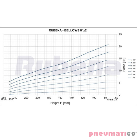 Siłownik mieszkowy RUBENA seria Dunlop 8' X2 Siłownik mieszkowy RUBENA seria Dunlop 8' X2