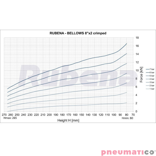 Siłownik mieszkowy RUBENA seria Dunlop 8' X2 Siłownik mieszkowy RUBENA seria Dunlop 8' X2