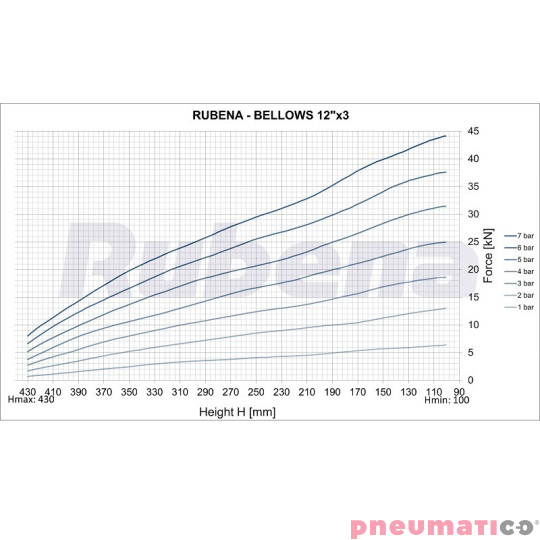 Siłownik mieszkowy RUBENA seria Dunlop 12' X3 Siłownik mieszkowy RUBENA seria Dunlop 12' X3
