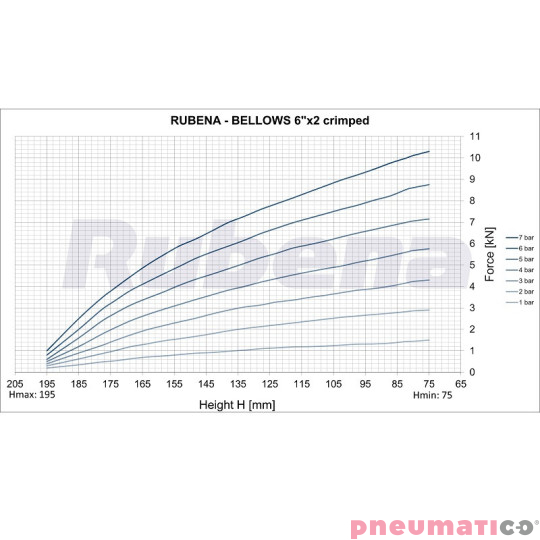 Siłownik mieszkowy RUBENA seria Dunlop 6' X2 Siłownik mieszkowy RUBENA seria Dunlop 6' X2