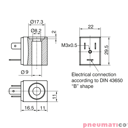 Cewka do elektrozaworu PNEUMAX MF5 - 24VDC Cewka do elektrozaworu PNEUMAX MF5 - 24VDC