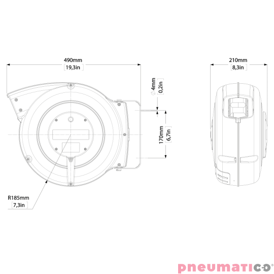 Zwijadło elektryczno-powietrzne 4x1,5mm² TWIN REEL ZECA 7415 CT 9+1,5m Zwijadło elektryczno-powietrzne 4x1,5mm² TWIN REEL ZECA 7415 CT 9+1,5m
