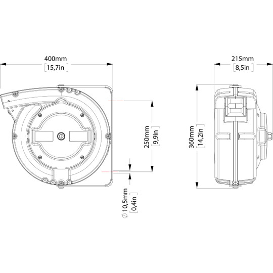 Zwijadło do przewodu uziemiającego 1x6mm² ZECA 6195/PRC/IP65 26m Zwijadło do przewodu uziemiającego 1x6mm² ZECA 6195/PRC/IP65 26m