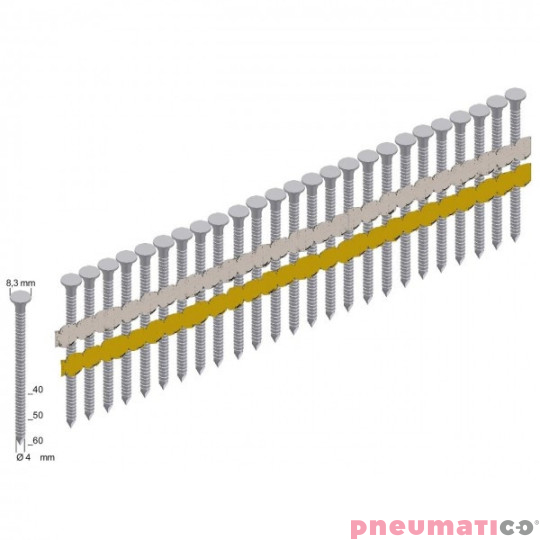 Gwoździe łączone plastikiem 21° anchor ciesielskie PREBENA ANK21-40/40NKRI-2.0 1op.- 2.000szt. Gwoździe łączone plastikiem 21° anchor ciesielskie PREBENA ANK21-40/40NKRI-2.0 1op.- 2.000szt.