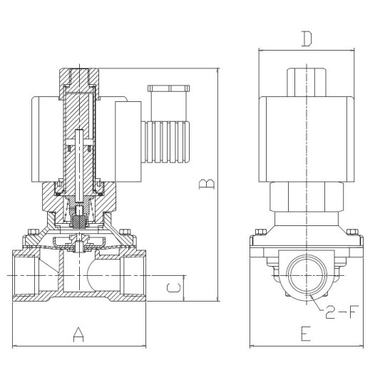 Elektrozawór sterowany bezpośrednio 2/2 3/8" TEKMA TD-10-AC220 Elektrozawór sterowany bezpośrednio 2/2 3/8" TEKMA TD-10-AC220
