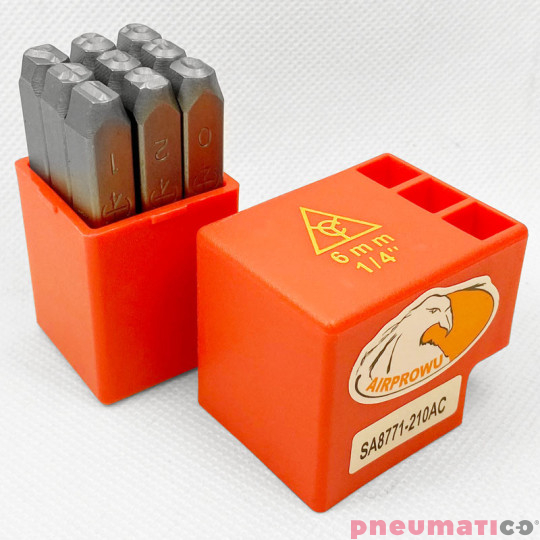 Komplet znaczników cyfrowych 6mm do znakowarki pneumatycznej i znakowania ręcznego SA8771-210AC Komplet znaczników cyfrowych 6mm do znakowarki pneumatycznej i znakowania ręcznego SA8771-210AC