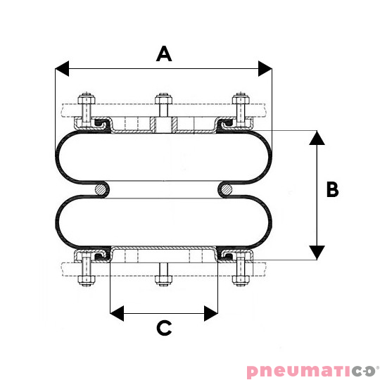 Guma do siłownika mieszkowego seria Dunlop 8'x2 8x2GUMA Guma do siłownika mieszkowego seria Dunlop 8'x2 8x2GUMA