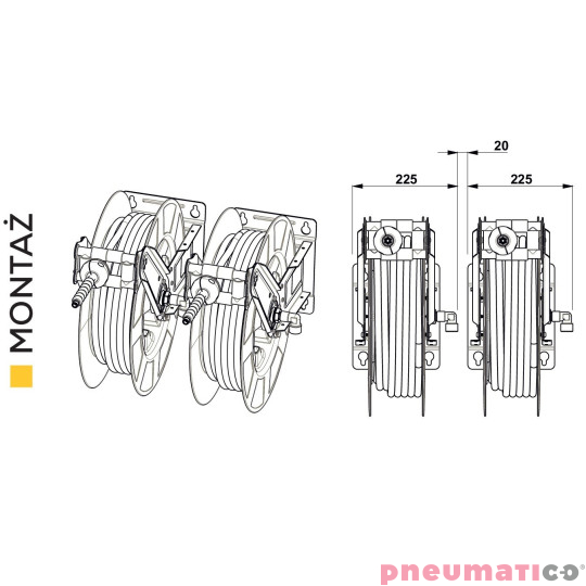 Zwijadło do wody dla przemysłu spożywczego 12,5mm G1/2"M ZECA 8432/1001 12m Zwijadło do wody dla przemysłu spożywczego 12,5mm G1/2"M ZECA 8432/1001 12m