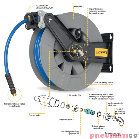 Zwijadło do AdBlue 19mm G3/4"F ZECA 8482 8m Zwijadło do AdBlue 19mm G3/4"F ZECA 8482 8m