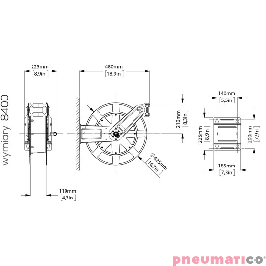 Zwijadło do oleju napędowego 26x19mm G3/4"F ZECA 8415 8m