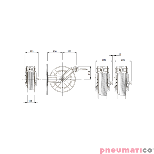 Zwijadło wysokociśnieniowe do wody i oleju 15,5x10mm G3/8"F ZECA 8442/1000 15m Zwijadło wysokociśnieniowe do wody i oleju 15,5x10mm G3/8"F ZECA 8442/1000 15m