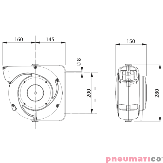 Zwijadło z lampą ZECA 5907/330 230V 15,5m Zwijadło z lampą ZECA 5907/330 230V 15,5m