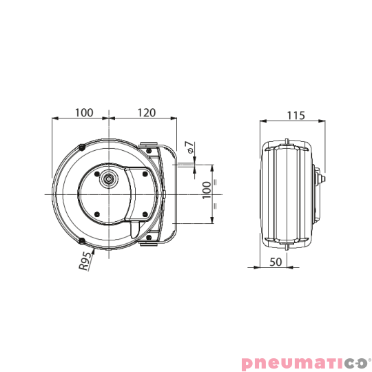 Profesjonalny kablozwijak 3x1,5mm² ZECA 9004/GS 6m wtyczka + 1 gniazdo Profesjonalny kablozwijak 3x1,5mm² ZECA 9004/GS 6m wtyczka + 1 gniazdo