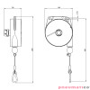 Balanser z przewodem powietrznym 9322L-P932X TECNA 3-5kg 2000mm + uchwyt Balanser z przewodem powietrznym 9322L-P932X TECNA 3-5kg 2000mm + uchwyt