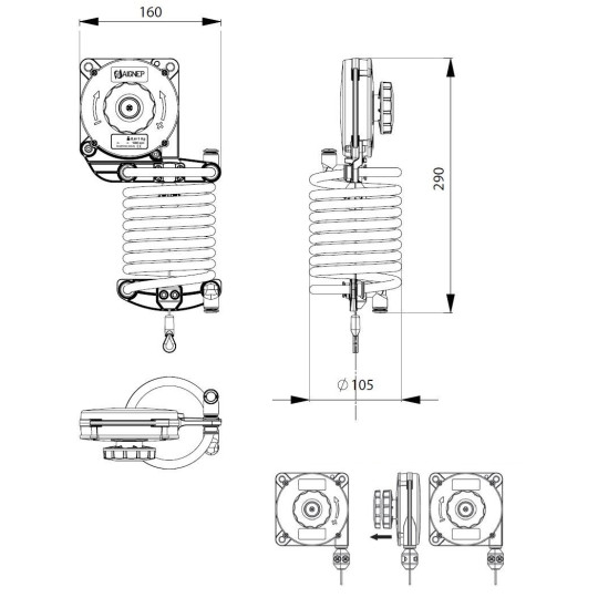 Balanser linkowy z przewodem powietrznym Flowmatik 9082600001 0,4-1kg 1600mm Balanser linkowy z przewodem powietrznym Flowmatik 9082600001 0,4-1kg 1600mm