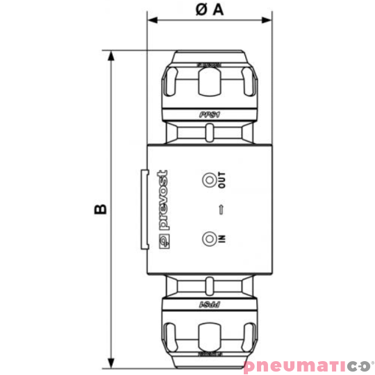 Zdalnie sterowany pneumatyczny zawór bezpieczeństwa Prevost 80mm PPS1 EKITVP80