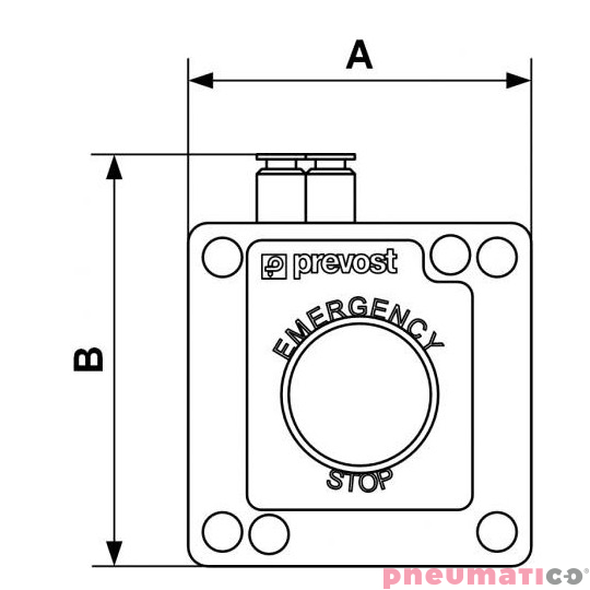 Pneumatyczny zawór bezpieczeństwa Prevost 1" PPS1 SKITVP34