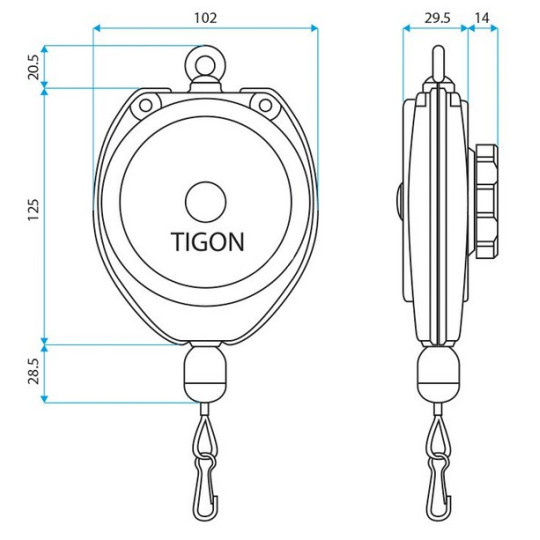 wymiary TW-1R TIGON wymiary TW-1R TIGON