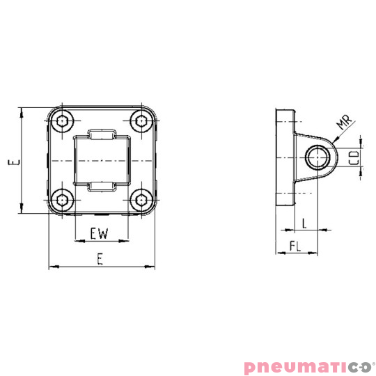 Ucho proste tylne CA TEKMA CA-40 Ucho proste tylne CA TEKMA CA-40