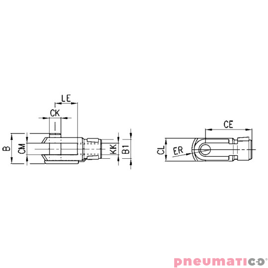 Końcówka widełkowata tłoczyska YC TEKMA YC-63 Końcówka widełkowata tłoczyska YC TEKMA YC-63