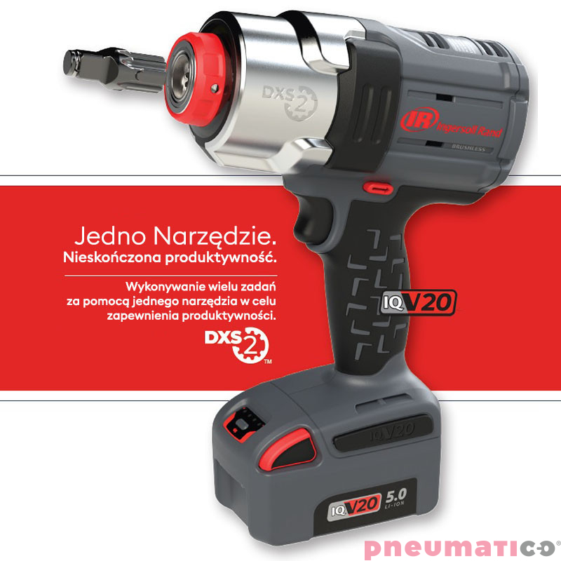 Akumulatorowy klucz udarowy z wymiennym wrzecionem Ingersoll Rand W7153 DXS® 1/2" 2034 Nm 20V Akumulatorowy klucz udarowy z wymiennym wrzecionem Ingersoll Rand W7153 DXS® 1/2" 2034 Nm 20V