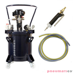 Zestaw do nakładania kleju: zbiornik 10L z mieszadłem Pneumatico Tank MP10-1-1 + pistolet PIZZI 0002 + wąż
