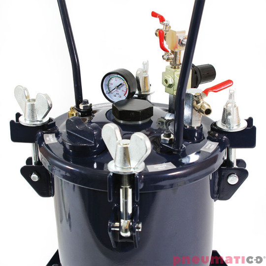 Zestaw do nakładania kleju: zbiornik 10L bez mieszadła Pneumatico Tank ZB10-1-1 + pistolet PIZZI 0002 + wąż Zestaw do nakładania kleju: zbiornik 10L bez mieszadła Pneumatico Tank ZB10-1-1 + pistolet PIZZI 0002 + wąż