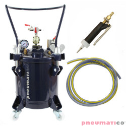 Zestaw do nakładania kleju: zbiornik 10L bez mieszadła Pneumatico Tank ZB10-1-1 + pistolet PIZZI 0002 + wąż