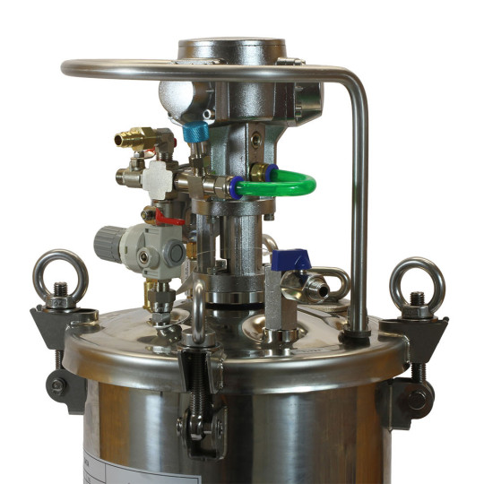 Zbiornik ciśnieniowy do natrysku nierdzewny 10L z mieszadłem Pneumatico Tank MP10SS z pistoletem lakierniczym i wężem podwójnym Zbiornik ciśnieniowy do natrysku nierdzewny 10L z mieszadłem Pneumatico Tank MP10SS z pistoletem lakierniczym i wężem podwójnym