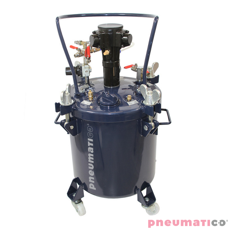 Zestaw do nakładania kleju: zbiornik 20L z mieszadłem MP20-1-1 Pneumatico Tank + pistolet PIZZI 9902 + wąż Zestaw do nakładania kleju: zbiornik 20L z mieszadłem MP20-1-1 Pneumatico Tank + pistolet PIZZI 9902 + wąż