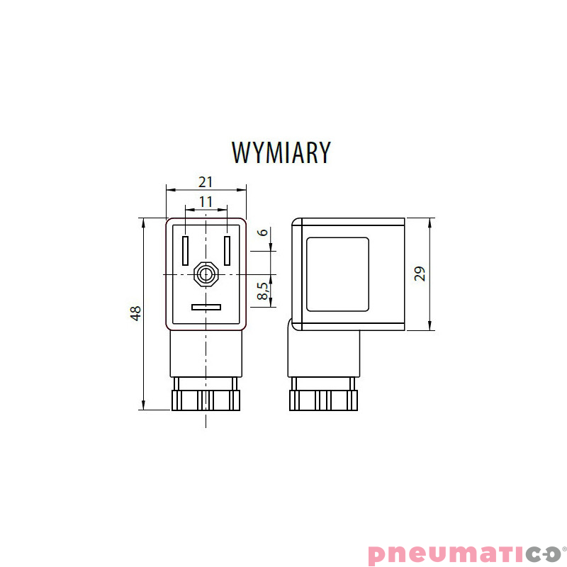 Wtyczka RQE typ DL1 AC 11MM LED do cewek CS31/CS41 RQS RQEDL1AC Wtyczka RQE typ DL1 AC 11MM LED do cewek CS31/CS41 RQS RQEDL1AC