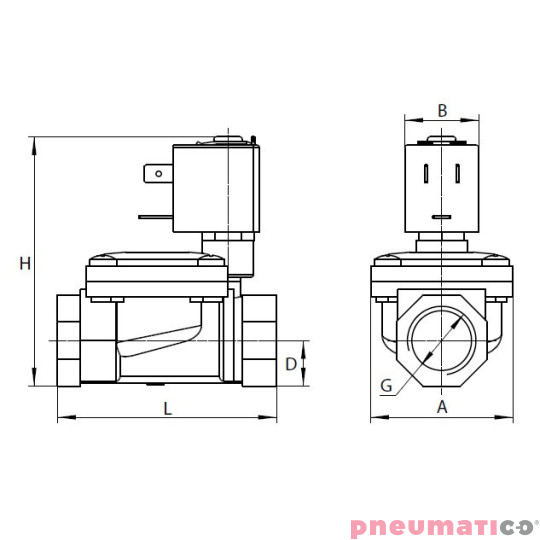 Zawór RQE typ EM11 G3/4" DN20 2/2 NC mosiądz EPDM RQS RQEEM1120FG06MSE bez cewki Zawór RQE typ EM11 G3/4" DN20 2/2 NC mosiądz EPDM RQS RQEEM1120FG06MSE bez cewki