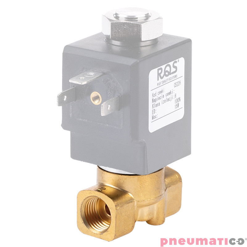 Zawór RQE TYP ED21 G3/8" DN4.0 2/2 NO mosiądz VITON RQS RQEED214.0FG03MSV bez cewki Zawór RQE TYP ED21 G3/8" DN4.0 2/2 NO mosiądz VITON RQS RQEED214.0FG03MSV bez cewki