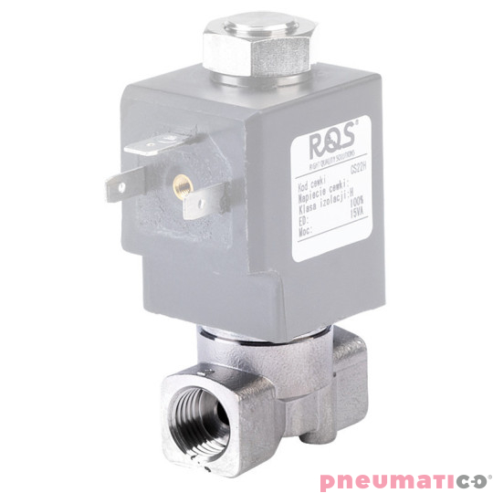 Zawór RQE TYP ED51 G1/4" DN2.5 2/2 NO nierdzewny VITON RQS RQEED512.5FG02S4V bez cewki