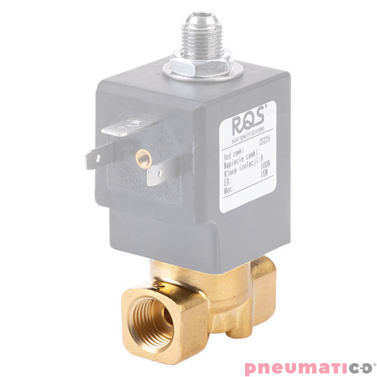 Zawór RQE TYP ED61 G1/4" DN3.0 2/2 mosiądz VITON RQS RQEED613.0FG02MSV bez cewki