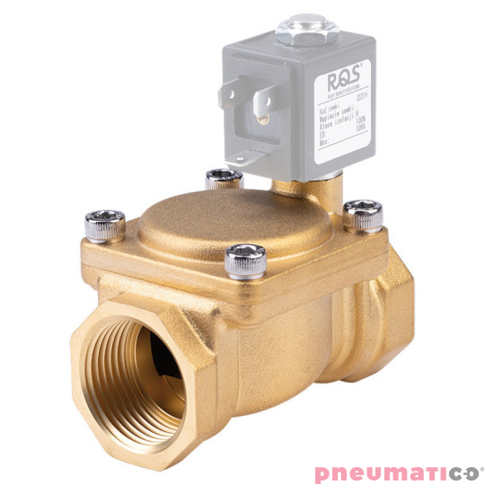 Zawór RQE typ EM21 G1 1/2" DN40 2/2 NO mosiądz NBR RQS RQEEM2140FG12MSN bez cewki