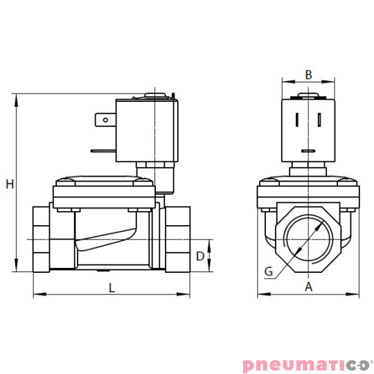 Zawór RQE typ EM21 G3/4" DN20 2/2 NO mosiądz EPDM RQS RQEEM2120FG06MSE bez cewki Zawór RQE typ EM21 G3/4" DN20 2/2 NO mosiądz EPDM RQS RQEEM2120FG06MSE bez cewki