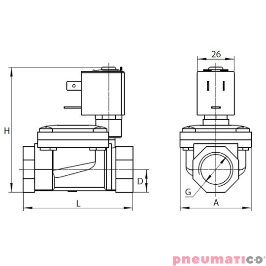 Zawór RQE typ EM41 G1" DN25 2/2 NC VITON nierdzewny RQS RQEEM4125FG08S4V bez cewki Zawór RQE typ EM41 G1" DN25 2/2 NC VITON nierdzewny RQS RQEEM4125FG08S4V bez cewki