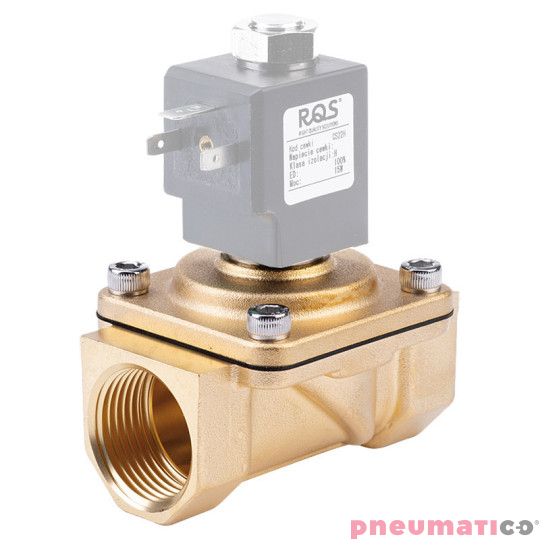 Zawór membranowy RQE typ EL11 G1" DN25 2/2 NC mosiądz VITON RQS RQEEL1125FG08MSV-DC bez cewki