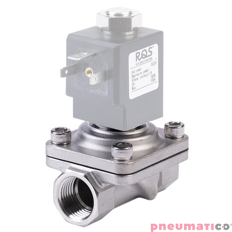 Zawór membranowy RQE typ EL51 G1/2" DN15 2/2 NO nierdzewny VITON RQS RQEEL5115FG04S4V bez cewki Zawór membranowy RQE typ EL51 G1/2" DN15 2/2 NO nierdzewny VITON RQS RQEEL5115FG04S4V bez cewki