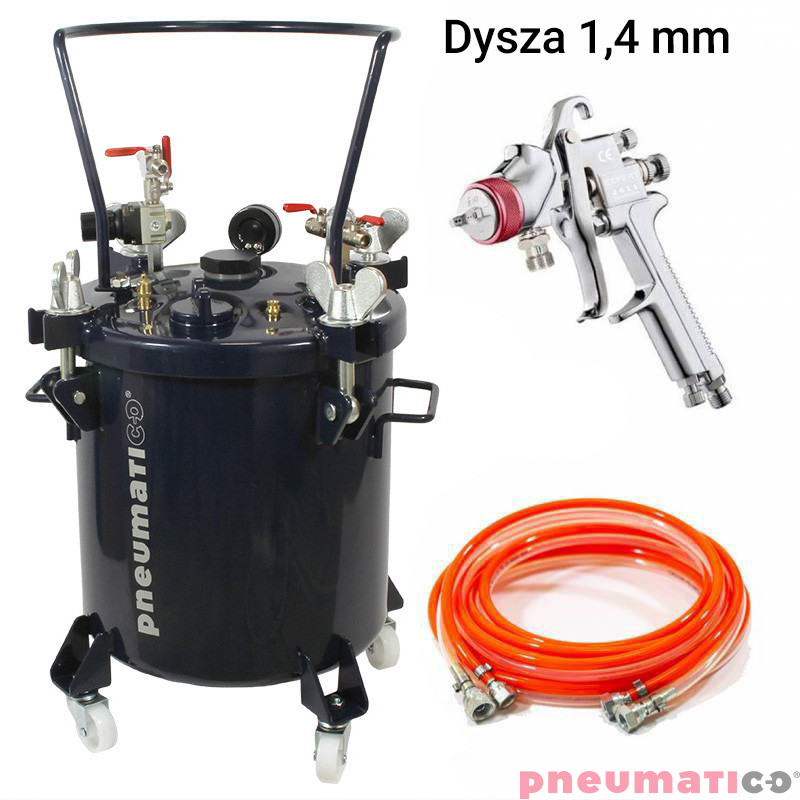 Zbiornik ciśnieniowy do natrysku 20L bez mieszadła Pneumatico Tank ZB20-1-1E-14 + pistolet lakierniczy EXPERT HP 1 Zbiornik ciśnieniowy do natrysku 20L bez mieszadła Pneumatico Tank ZB20-1-1E-14 + pistolet lakierniczy EXPERT HP 1