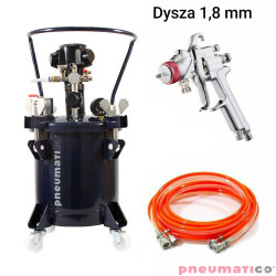 Zbiornik ciśnieniowy do natrysku 10L z mieszadłem Pneumatico Tank MP10-1-1E-18 + pistolet lakierniczy EXPERT HP 1,8 mm + wąż