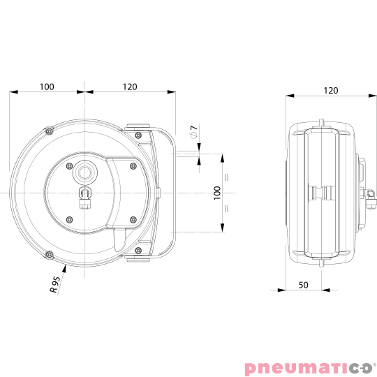 Przemysłowe mini-zwijadło do CNC 10x8mm 3,5m Zeca 9100/8 Przemysłowe mini-zwijadło do CNC 10x8mm 3,5m Zeca 9100/8