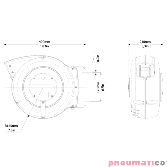 Zwijacz kablowy do aut elektrycznych 6m Typ 2 5G2,5+1x0,5 ZECA EV4162T