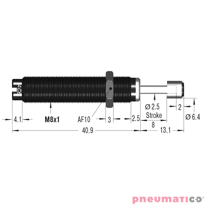 Amortyzator przemysłowy samonastawny skok 8mm MC30EUM-2 ACE Amortyzator przemysłowy samonastawny skok 8mm MC30EUM-2 ACE