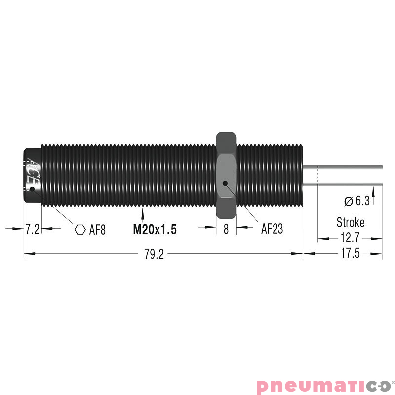 Amortyzator przemysłowy samonastawny skok 12,7mm MC225EUMH ACE Amortyzator przemysłowy samonastawny skok 12,7mm MC225EUMH ACE