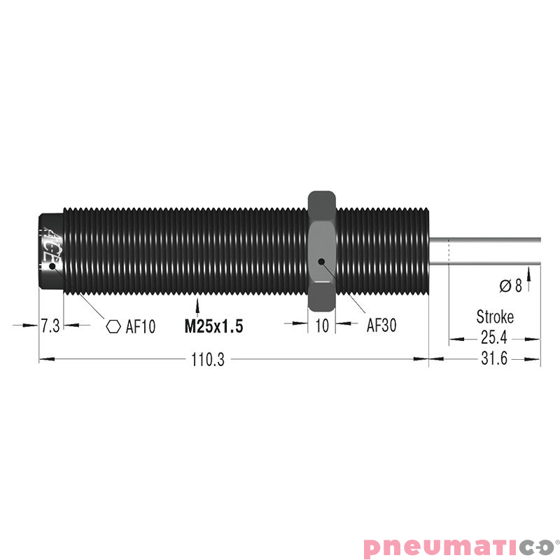 Amortyzator przemysłowy samonastawny skok 25mm MC600EUMH-2 ACE Amortyzator przemysłowy samonastawny skok 25mm MC600EUMH-2 ACE